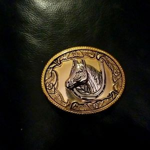 Gold and Silver colored belt buckle